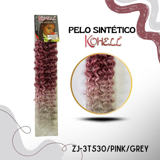PELO SINTÉTICO CROCHET - ZJ-3T530/PINK/GREY